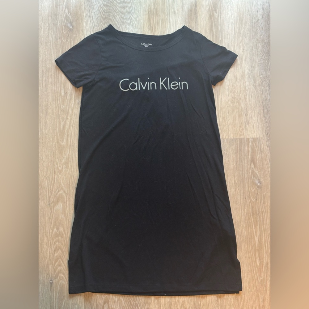 Calvin Klein Black Short Sleeve Logo TShirt dress
